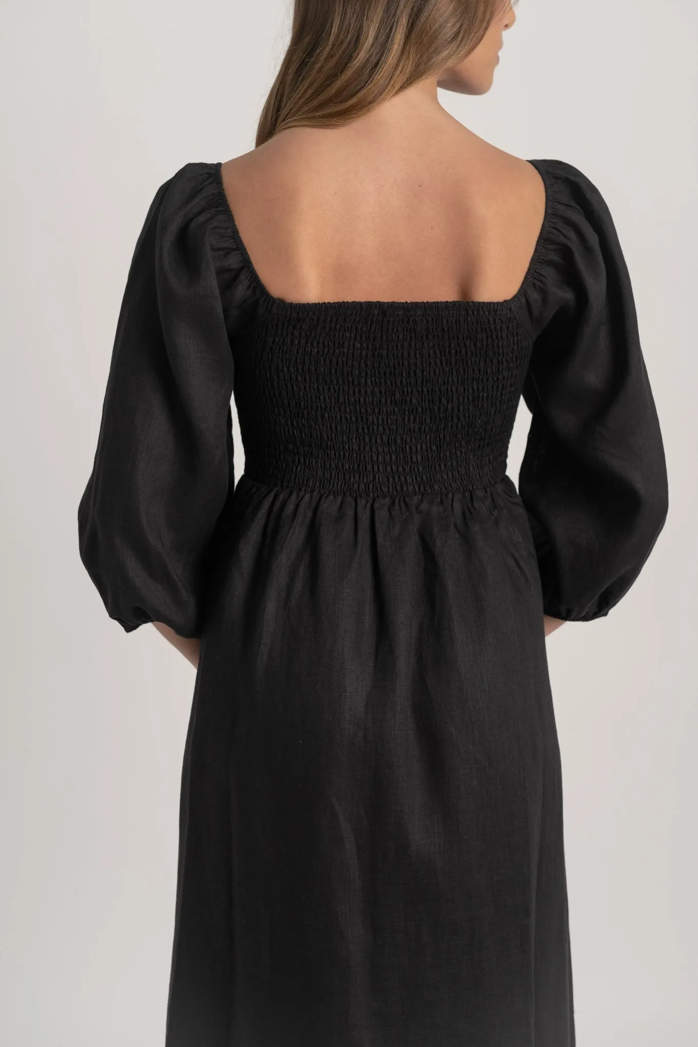 Agapi Linen Maxi Dress Black