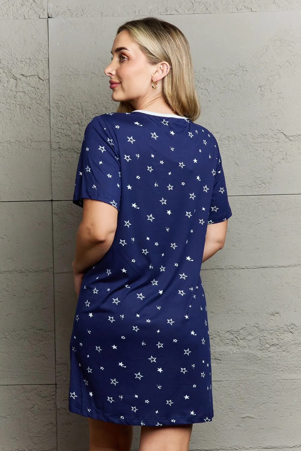 *APP EXCLUSIVE* Navy Button Down Sleepwear Dress