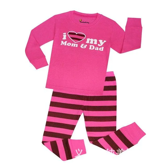 Autumn 2-7Y kids Santa Claus kids Pajamas/Pyjamas baby boy clothes children's Cartoon clothing summer cotton sleepwear wholesale