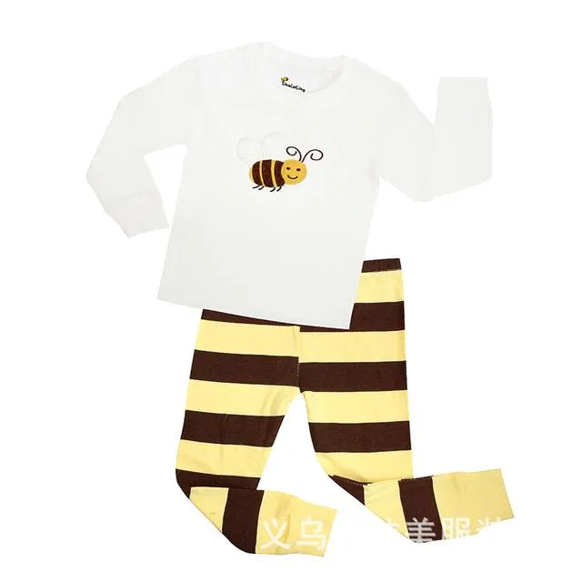 Autumn 2-7Y kids Santa Claus kids Pajamas/Pyjamas baby boy clothes children's Cartoon clothing summer cotton sleepwear wholesale