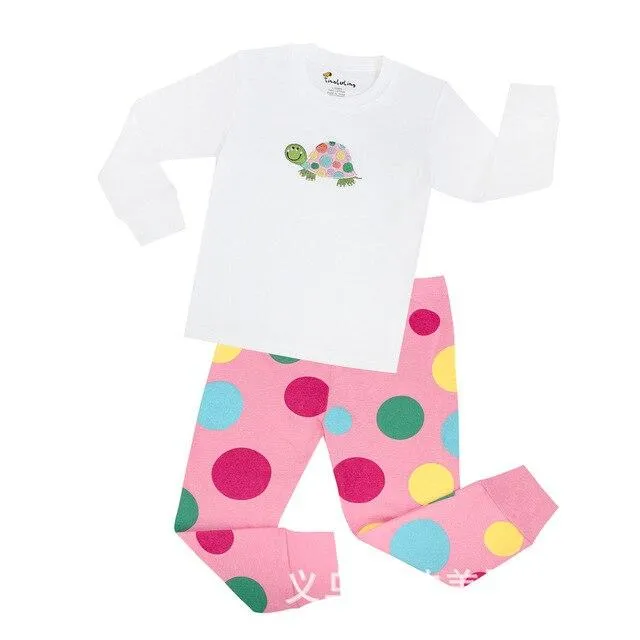 Autumn 2-7Y kids Santa Claus kids Pajamas/Pyjamas baby boy clothes children's Cartoon clothing summer cotton sleepwear wholesale