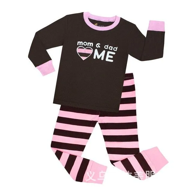 Autumn 2-7Y kids Santa Claus kids Pajamas/Pyjamas baby boy clothes children's Cartoon clothing summer cotton sleepwear wholesale