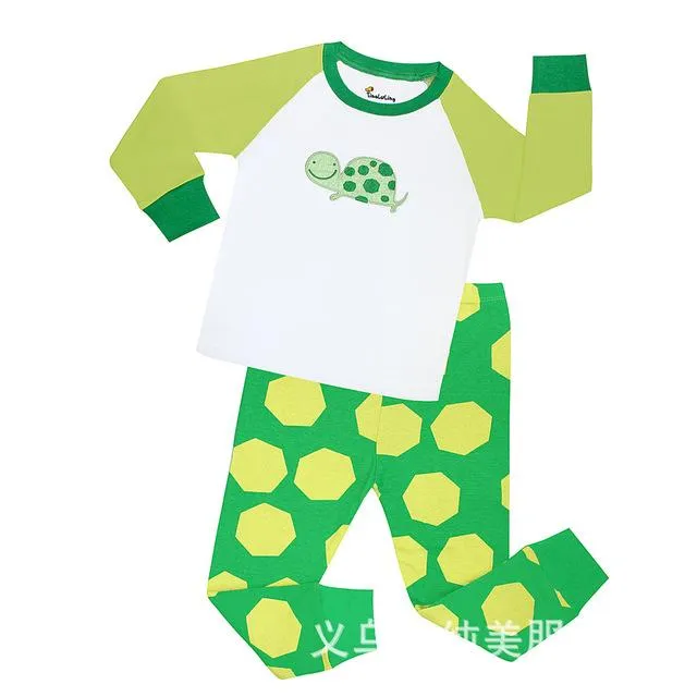 Autumn 2-7Y kids Santa Claus kids Pajamas/Pyjamas baby boy clothes children's Cartoon clothing summer cotton sleepwear wholesale