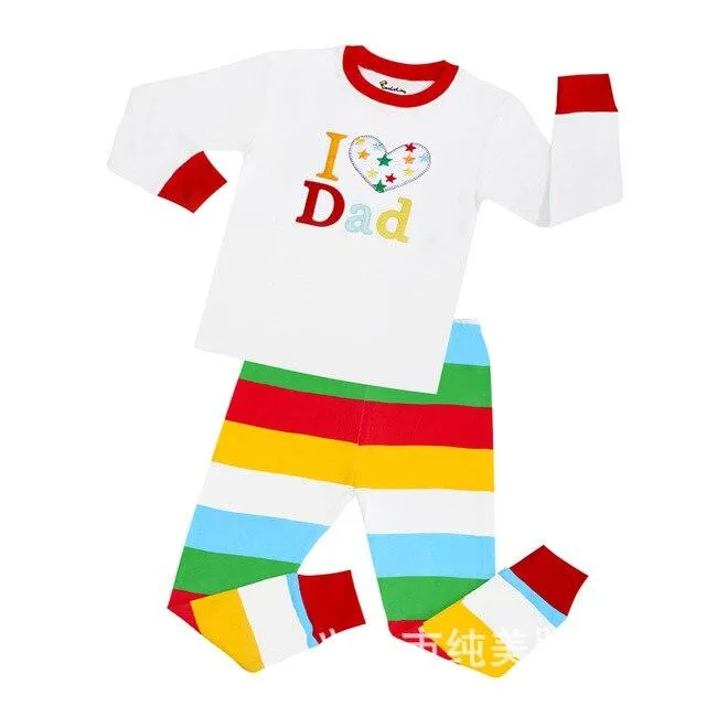 Autumn 2-7Y kids Santa Claus kids Pajamas/Pyjamas baby boy clothes children's Cartoon clothing summer cotton sleepwear wholesale
