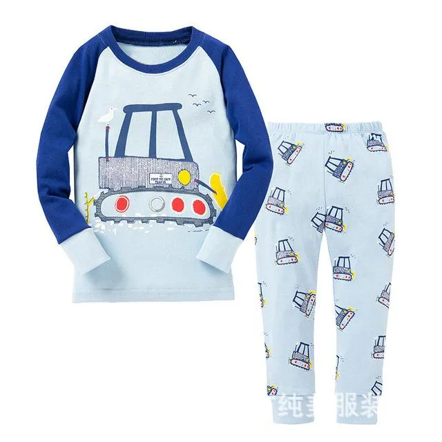 Autumn 2-7Y kids Santa Claus kids Pajamas/Pyjamas baby boy clothes children's Cartoon clothing summer cotton sleepwear wholesale