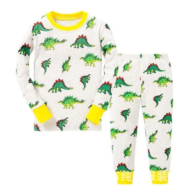 Autumn 2-7Y kids Santa Claus kids Pajamas/Pyjamas baby boy clothes children's Cartoon clothing summer cotton sleepwear wholesale