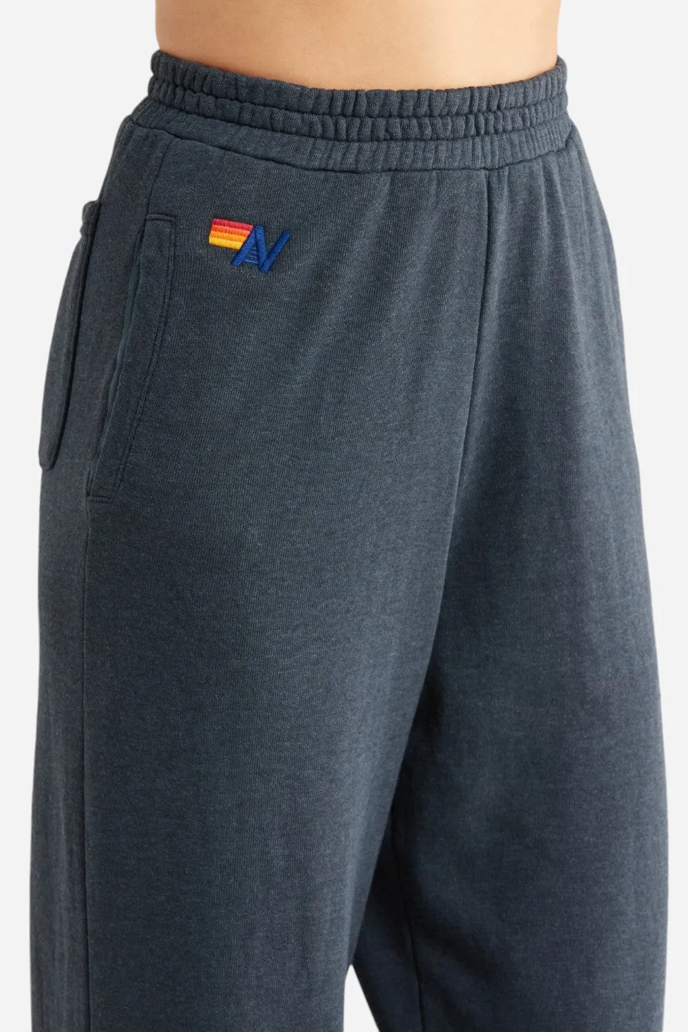 Aviator Nation Wide Leg Pocket Sweatpants in Charcoal