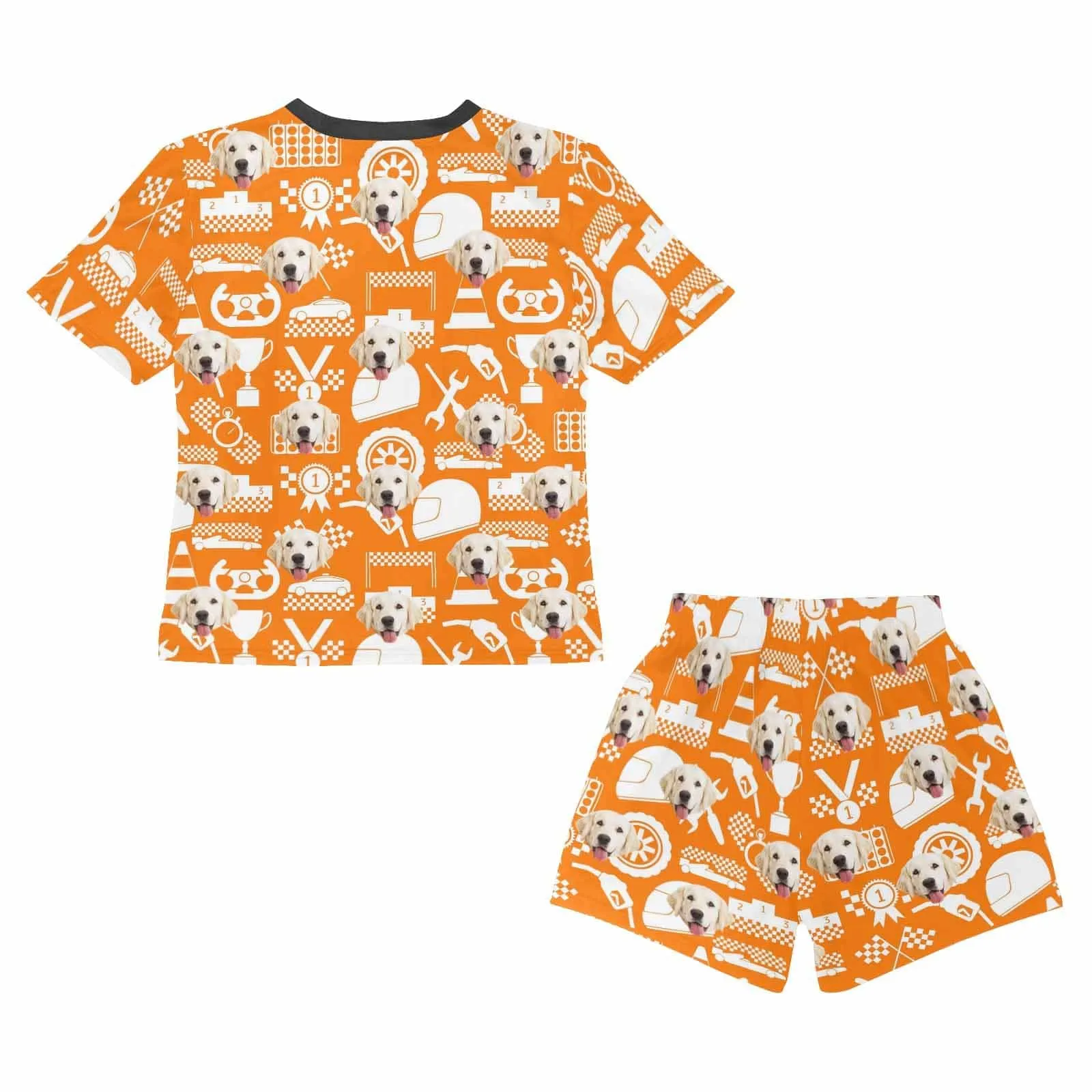 Big Boy Pajamas Custom Sleepwear with Face Pet Dog Personalized Pajama Set For Boys 8-15Y