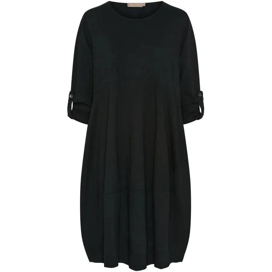 Black Cotton Cocoon Dress