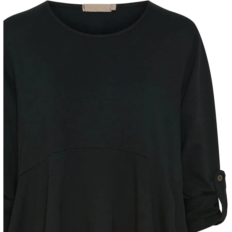 Black Cotton Cocoon Dress