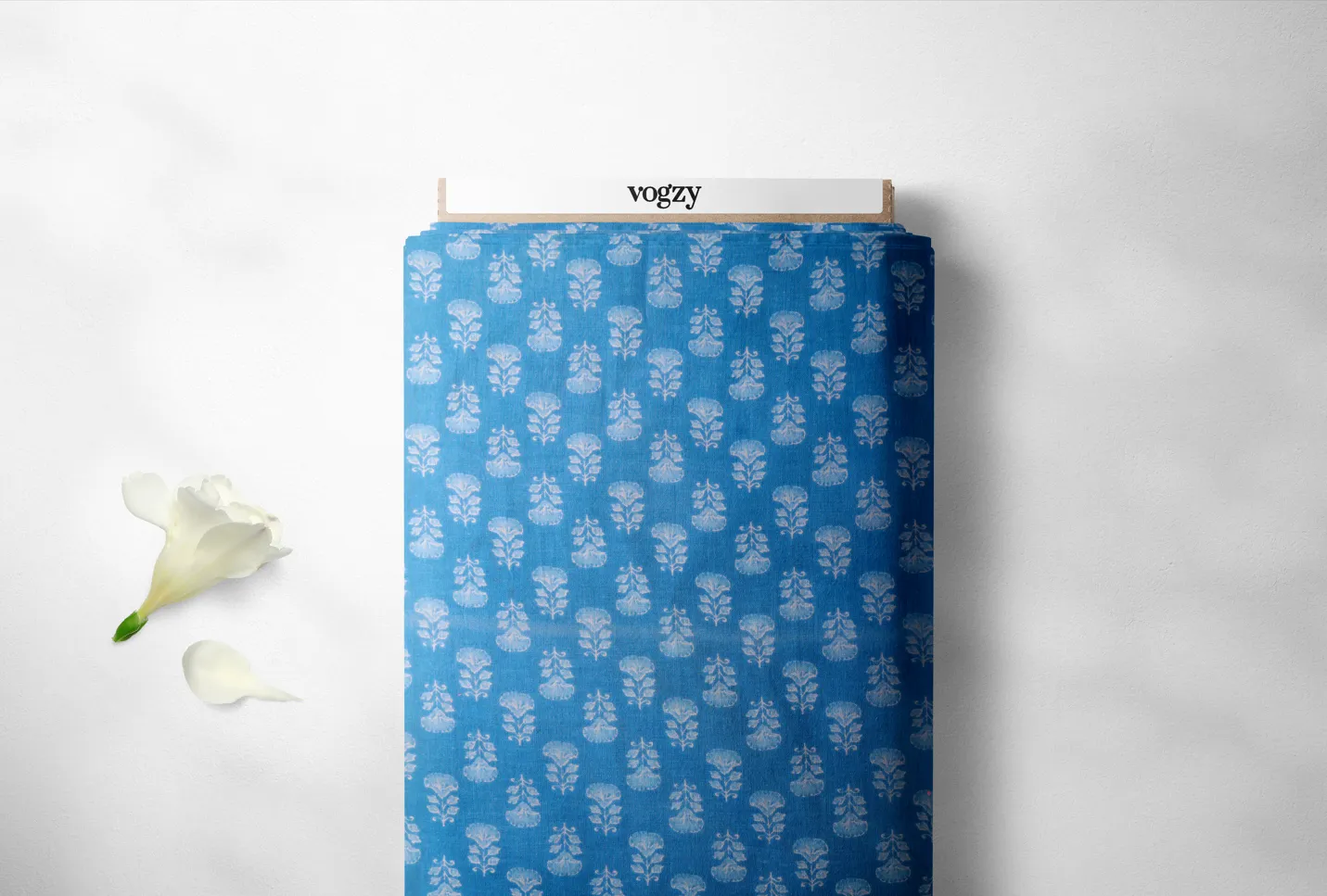 Blue Contemporary Butti Printed Summer Pure Cotton Fabric