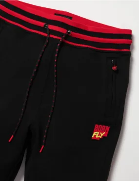 Born Fly-Storm Fleece Sweatpants-Black