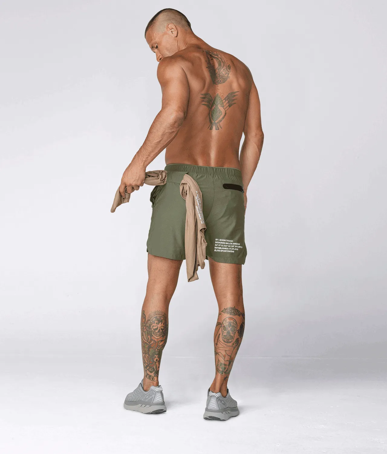 Born Tough Air Pro™ 7" Military Green 2 in 1 Men's Athletic Shorts with Liner