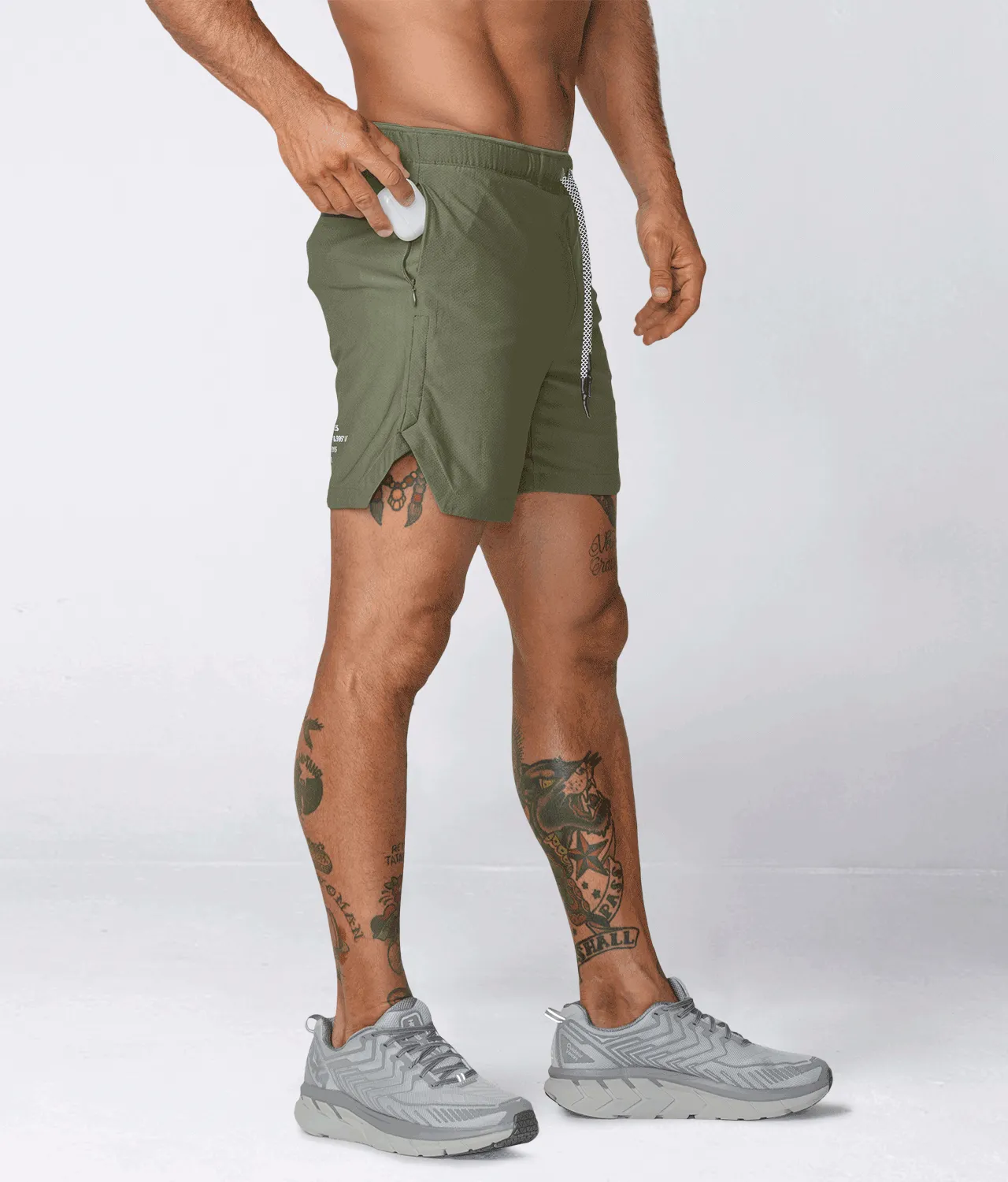 Born Tough Air Pro™ 7" Military Green 2 in 1 Men's Athletic Shorts with Liner