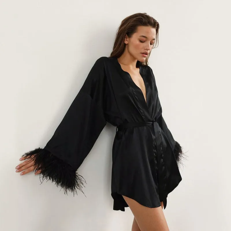 Bridesmaid Proposal Robe With Feather