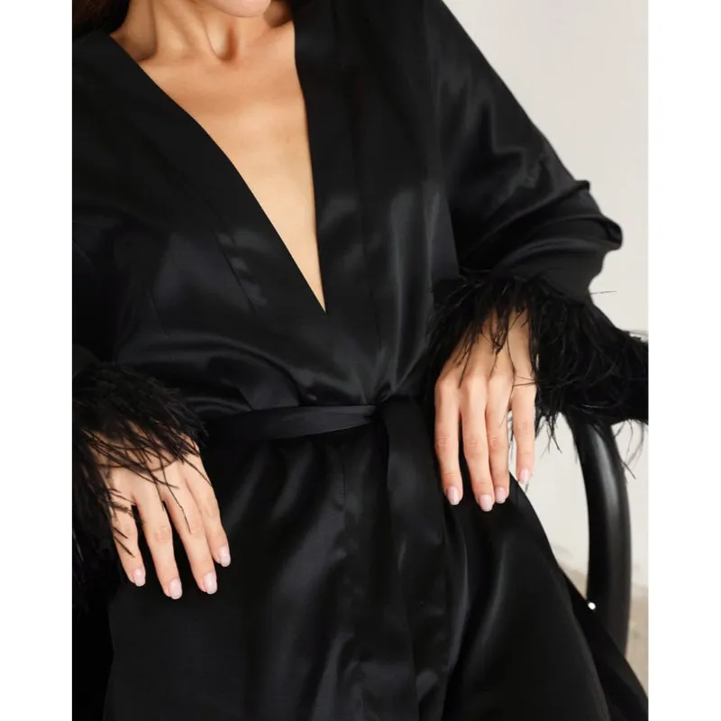 Bridesmaid Proposal Robe With Feather