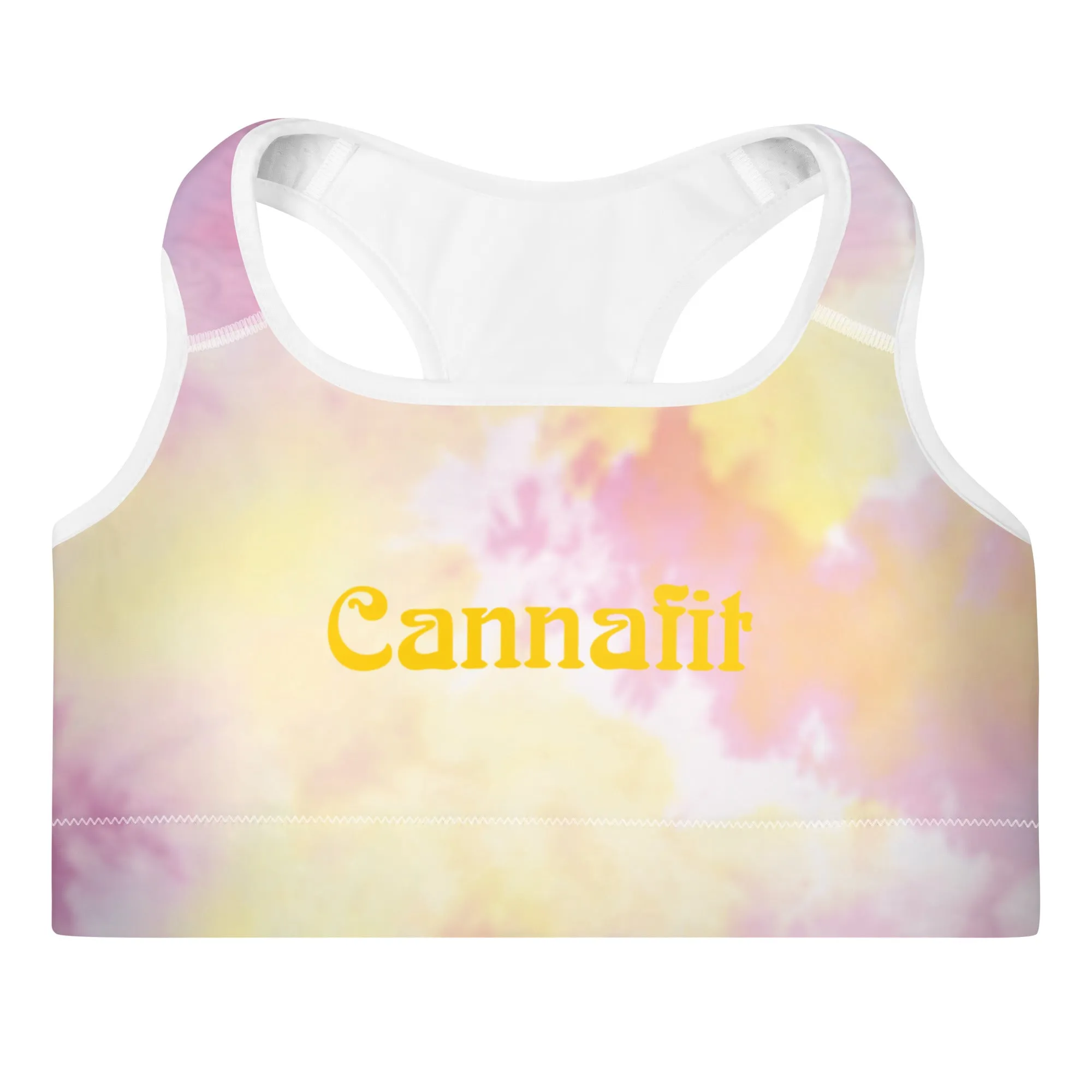 Cannafit Yellow Tie-dye Padded Sports Bra