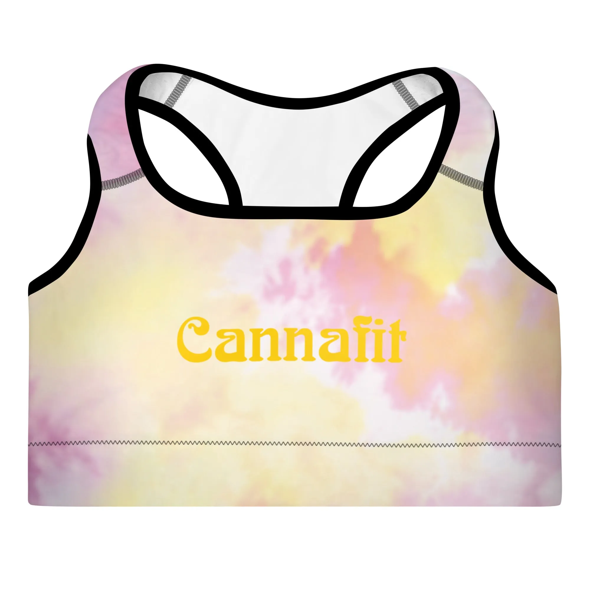 Cannafit Yellow Tie-dye Padded Sports Bra