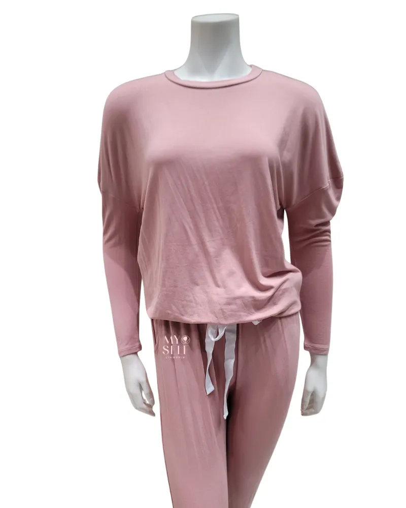 Dolman Style Dusty Pink Modal Pajamas Set