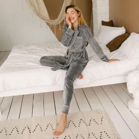Fit and Warm Robe Top and Pants Loungewear
