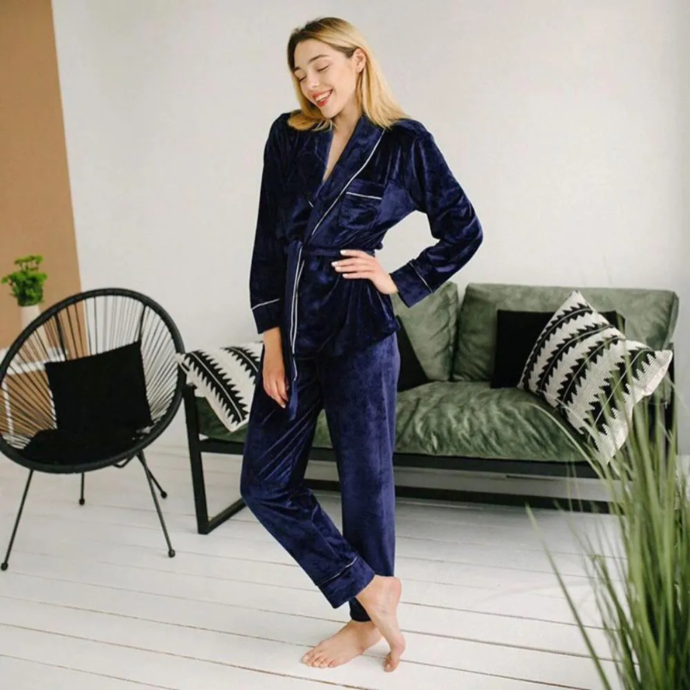 Fit and Warm Robe Top and Pants Loungewear