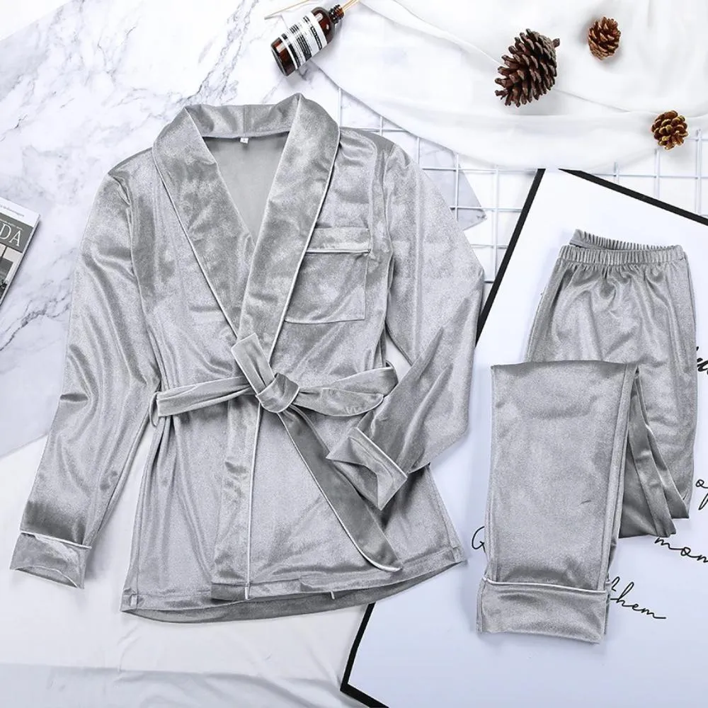 Fit and Warm Robe Top and Pants Loungewear