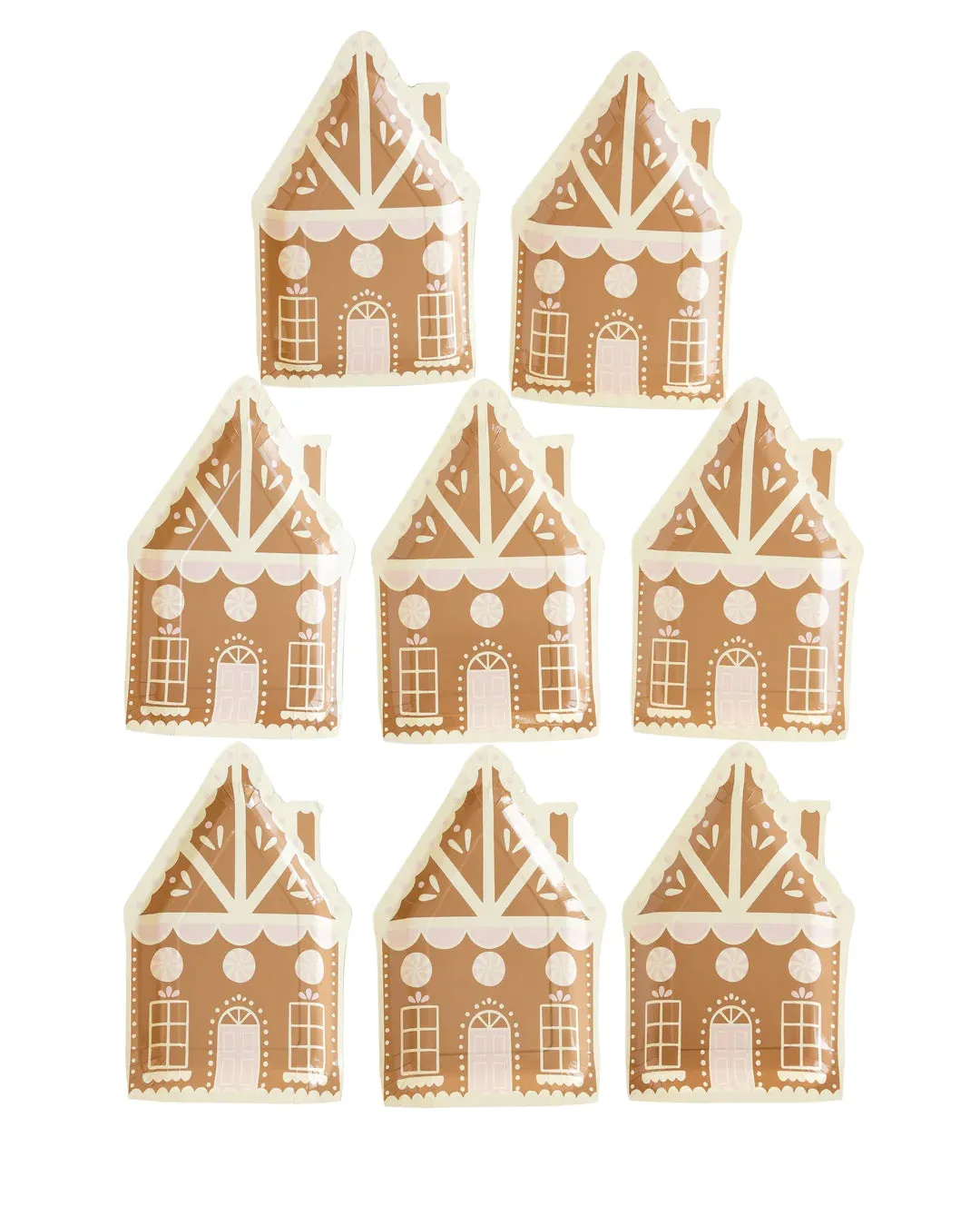 Gingerbread House Shaped Paper Plates