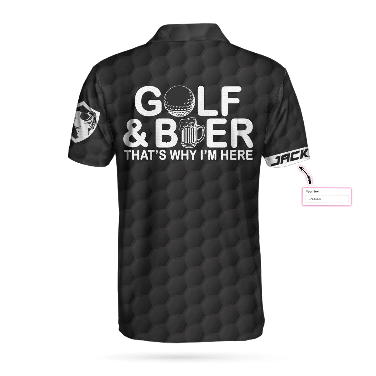 Golf And Beer That'S Why I'M Here Custom Polo Shirt, Personalized American Flag Golf Shirt For Beer Lovers Coolspod