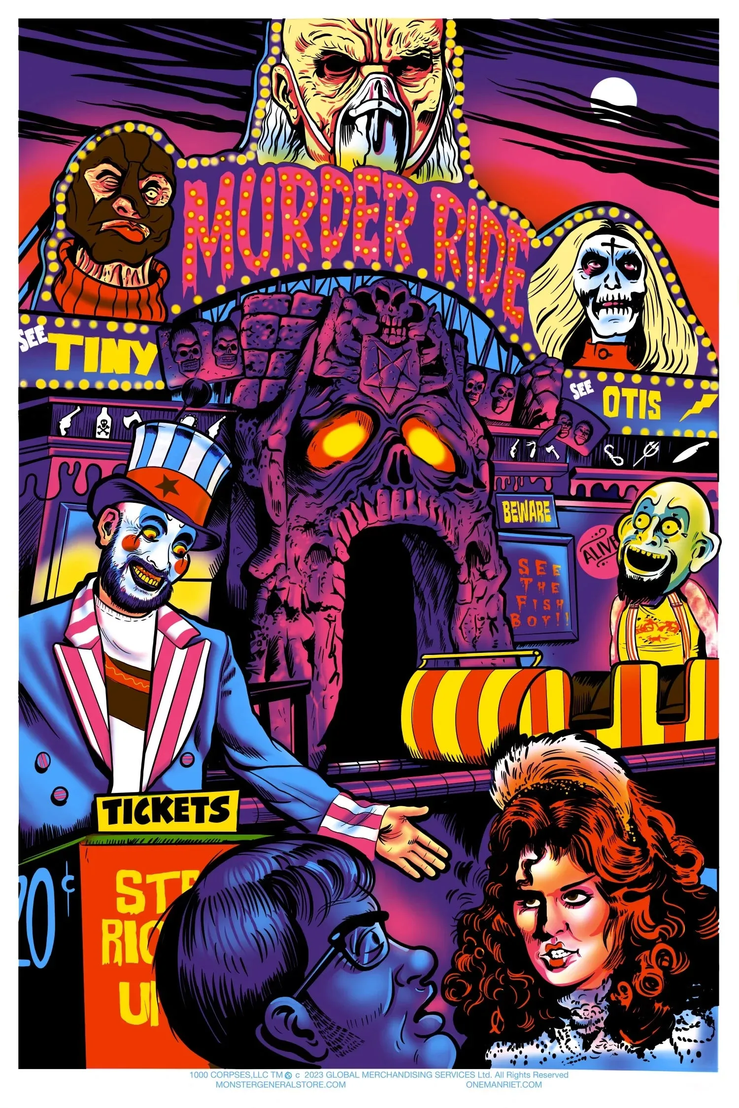 House Of 1000 Corpses Flocked Black Light Poster