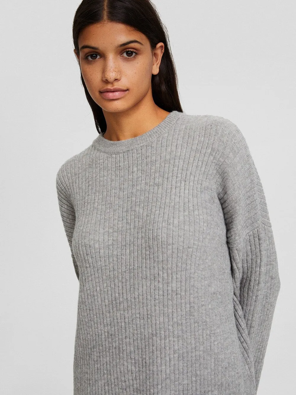 Knitted dress Bershka, gray