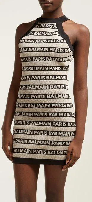 Logo-Intarsia Knitted Mini Dress