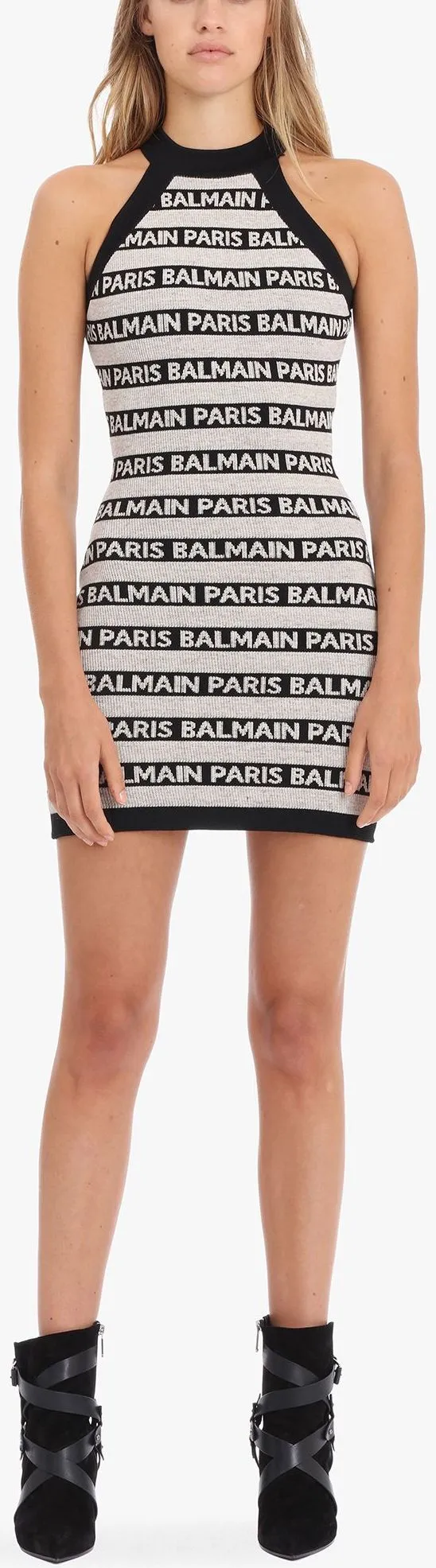 Logo-Intarsia Knitted Mini Dress