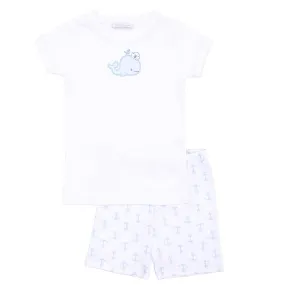 Magnolia Baby Boys Little Blue Whale Applique Short Pajamas