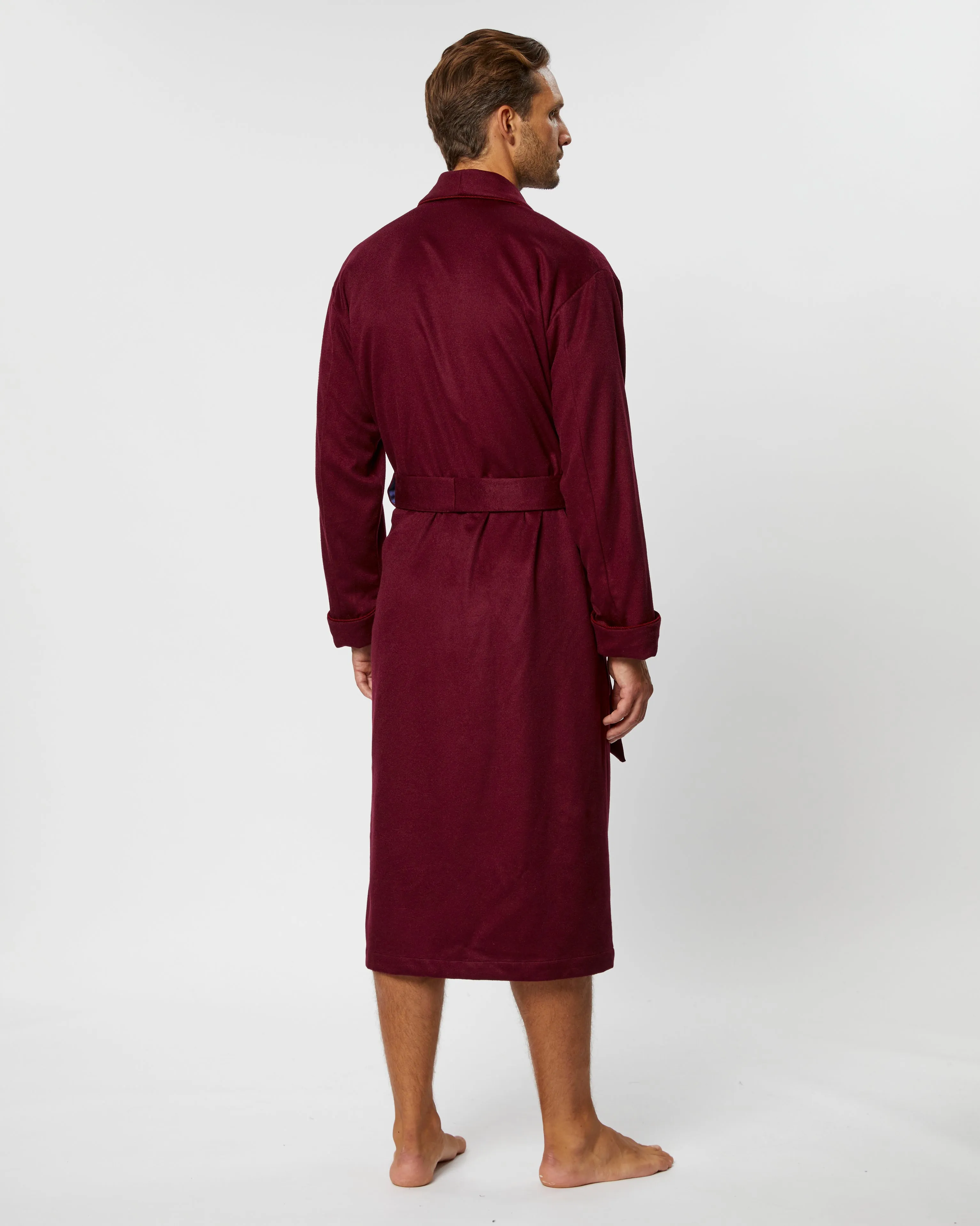 Men's Cashmere Robe - Claret