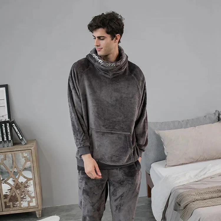 Men's Hooded Warm And Thickened Pajamas Suit