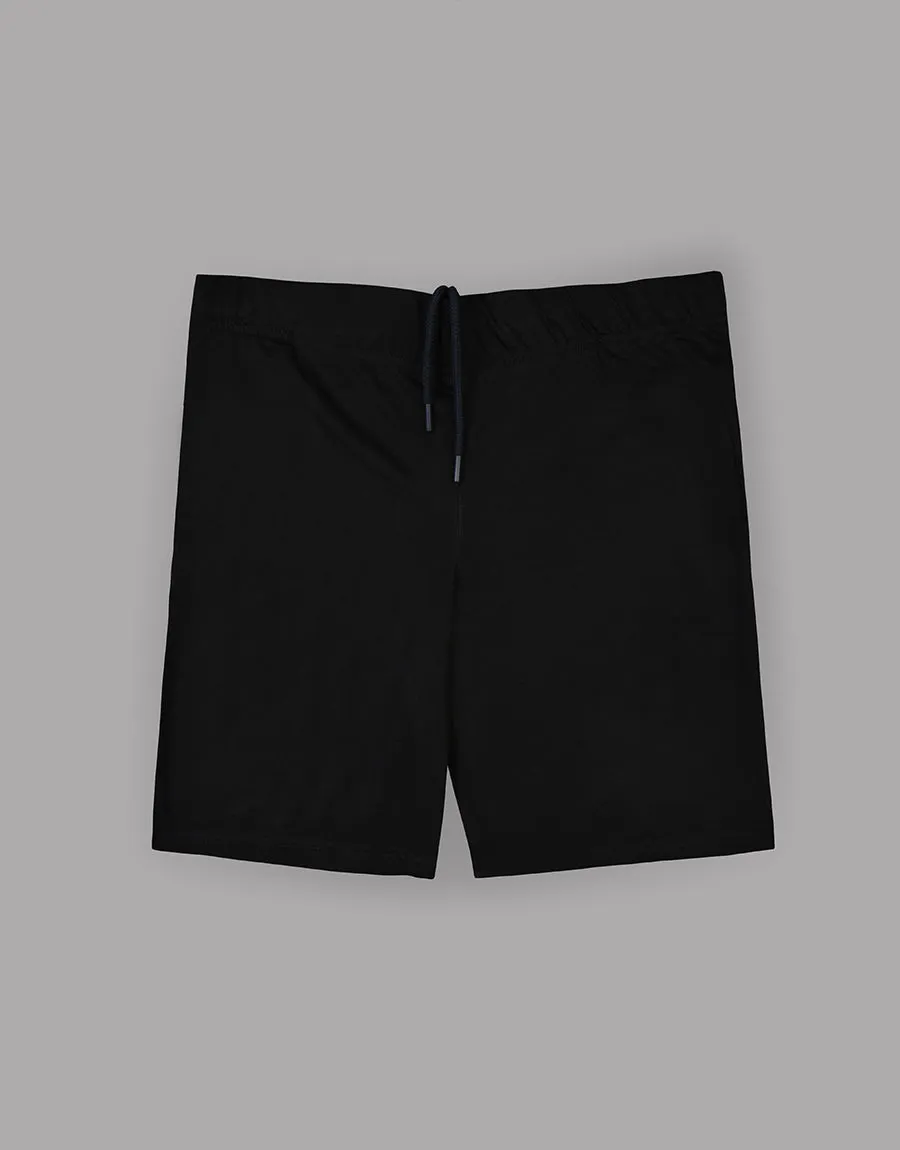Men's Single Jersy Plain Shorts - Black