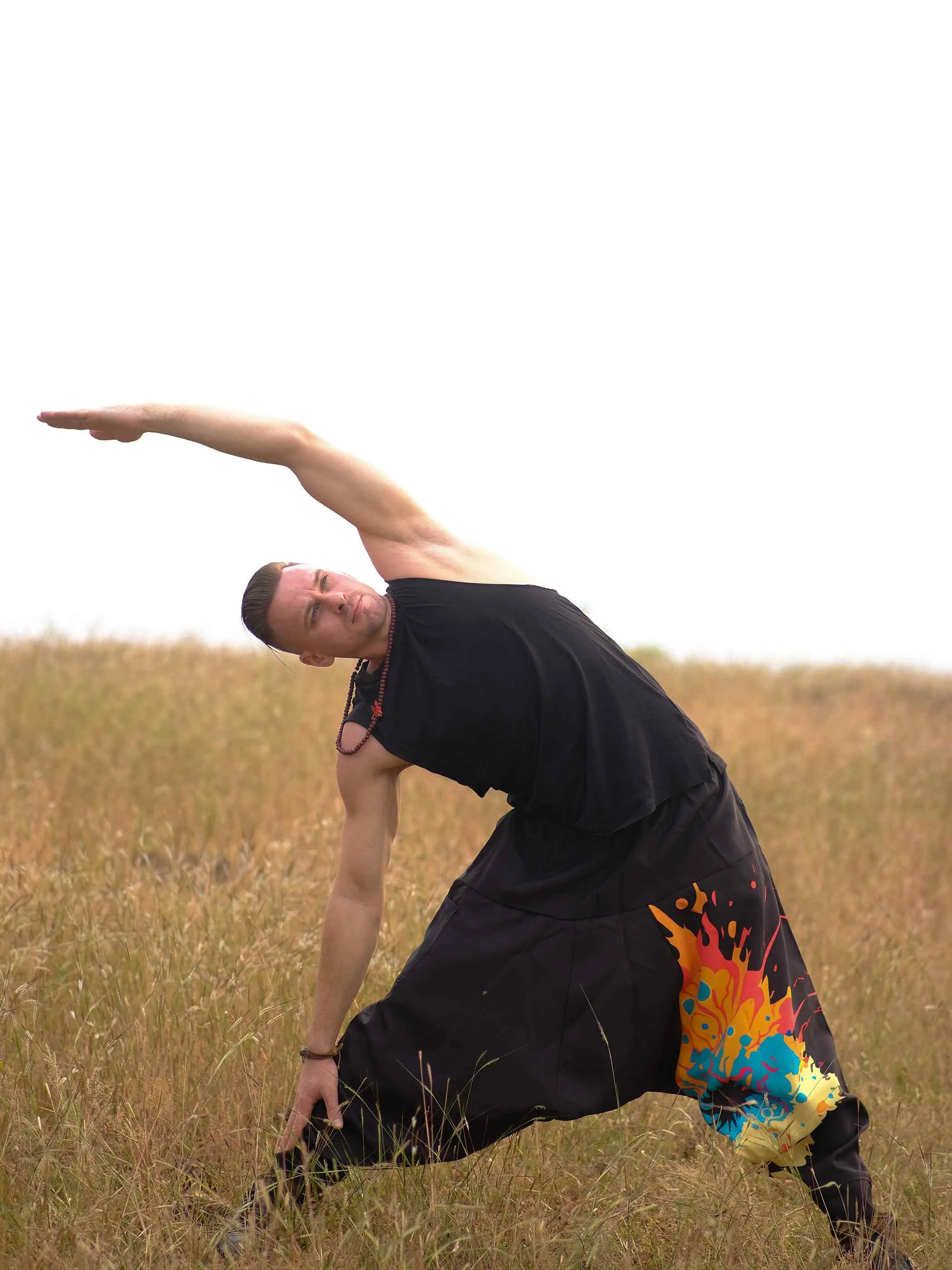 Men's Sunset Serenity Hippy Aladdin Balloon Harem Pants For Travel Yoga Dance
