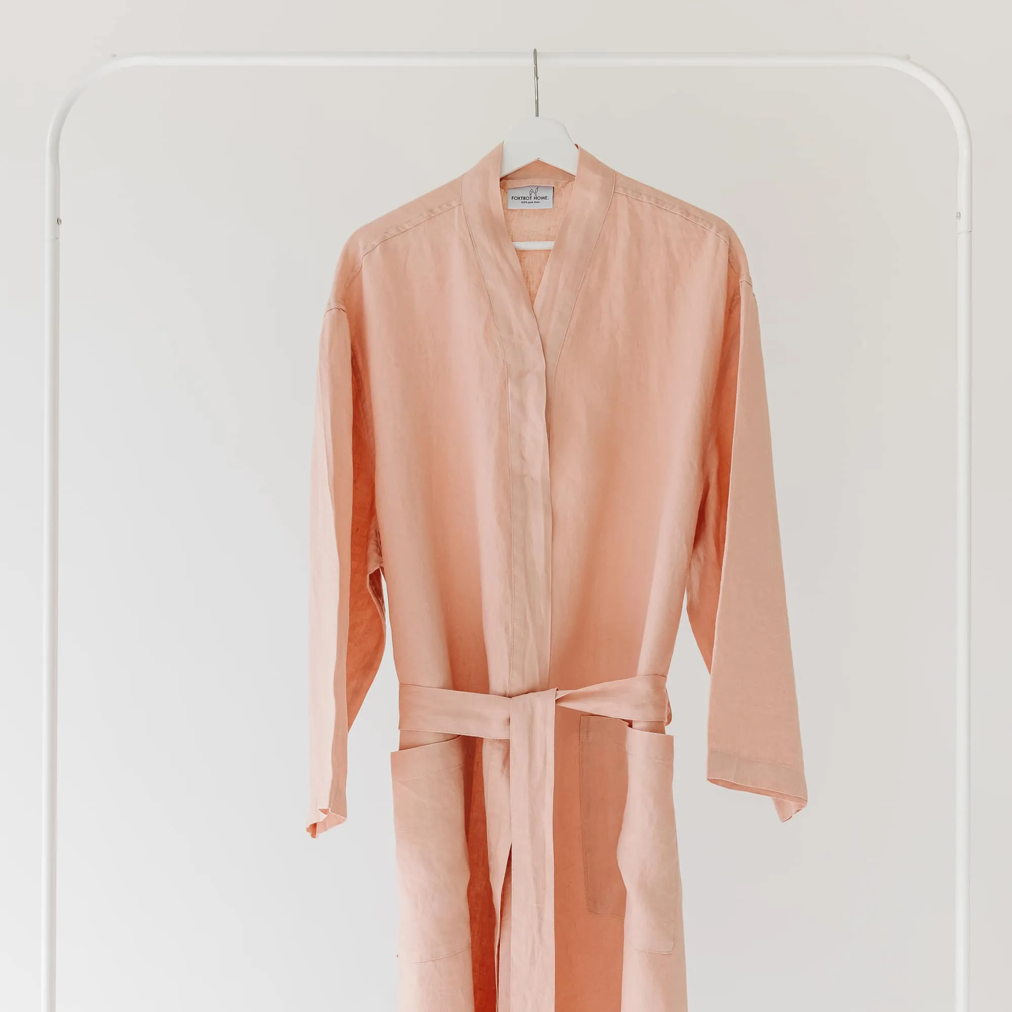 Peach Linen Robe