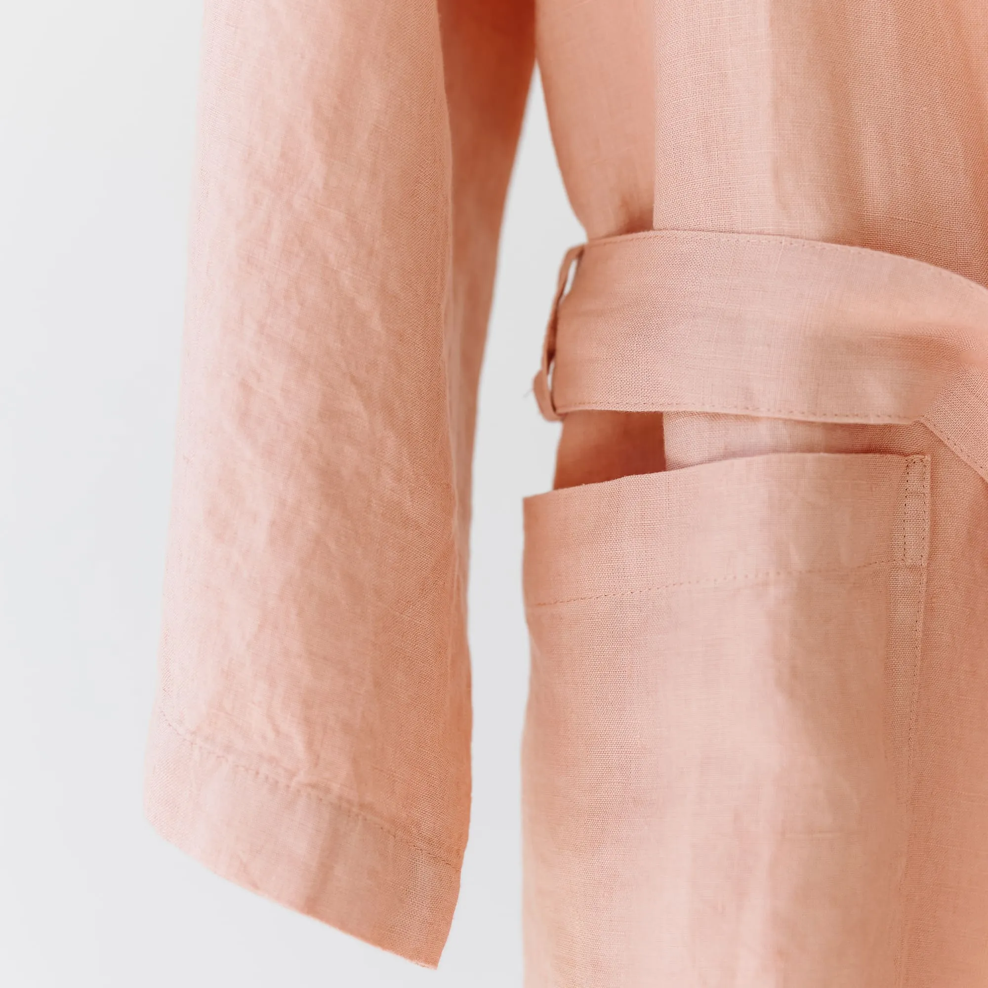 Peach Linen Robe