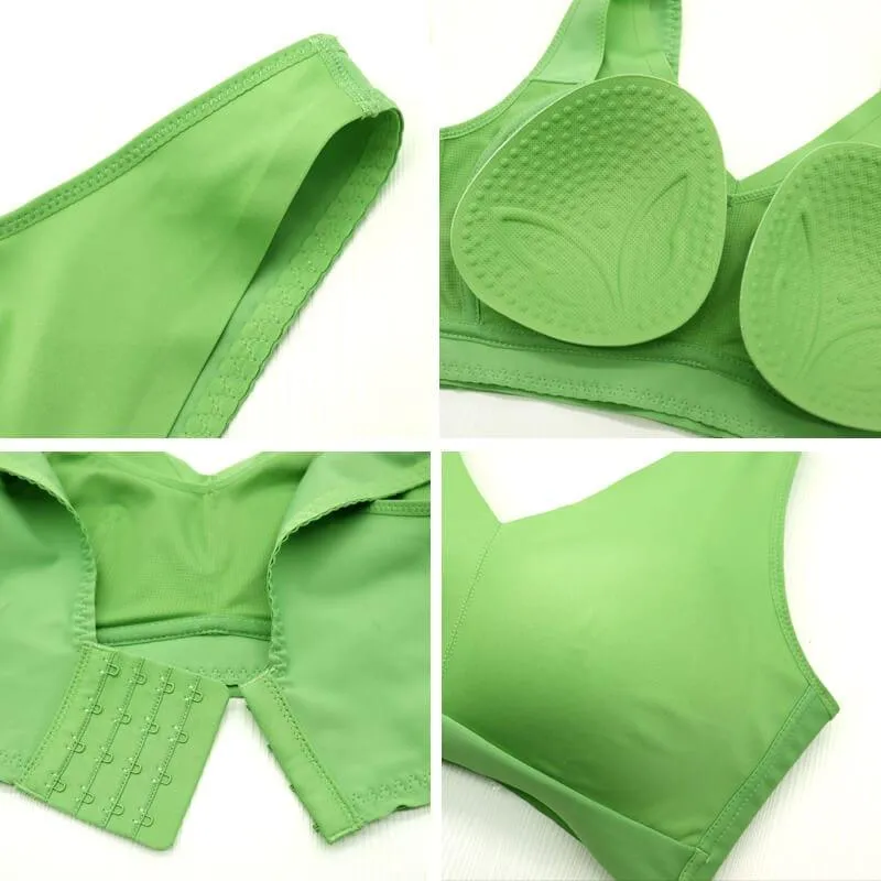 "Feel like not wearing one" Plus Size Wireless Sports Bra - Beige