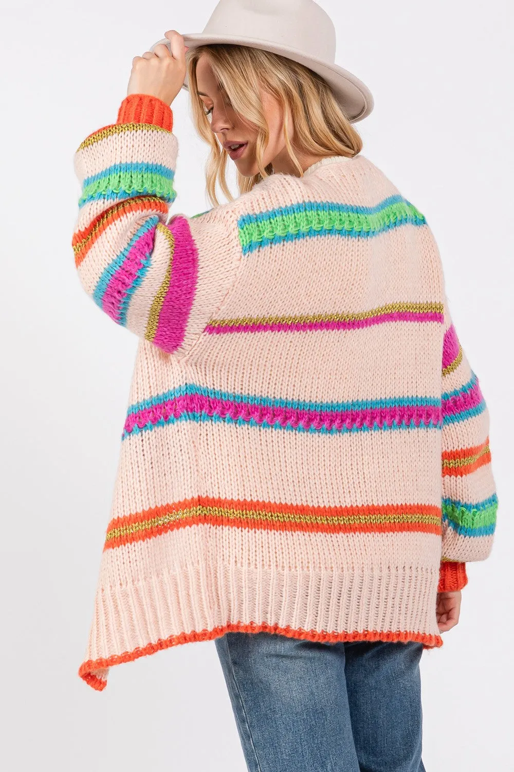 Rainbow Chunky Knit Cardigan