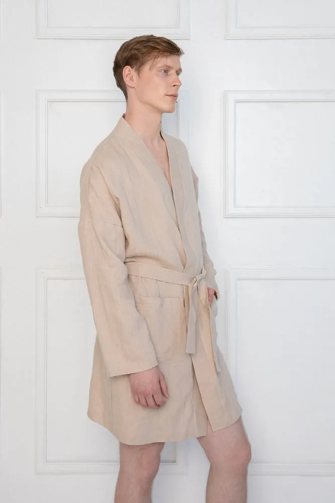 Sofa Killer beige linen men robe