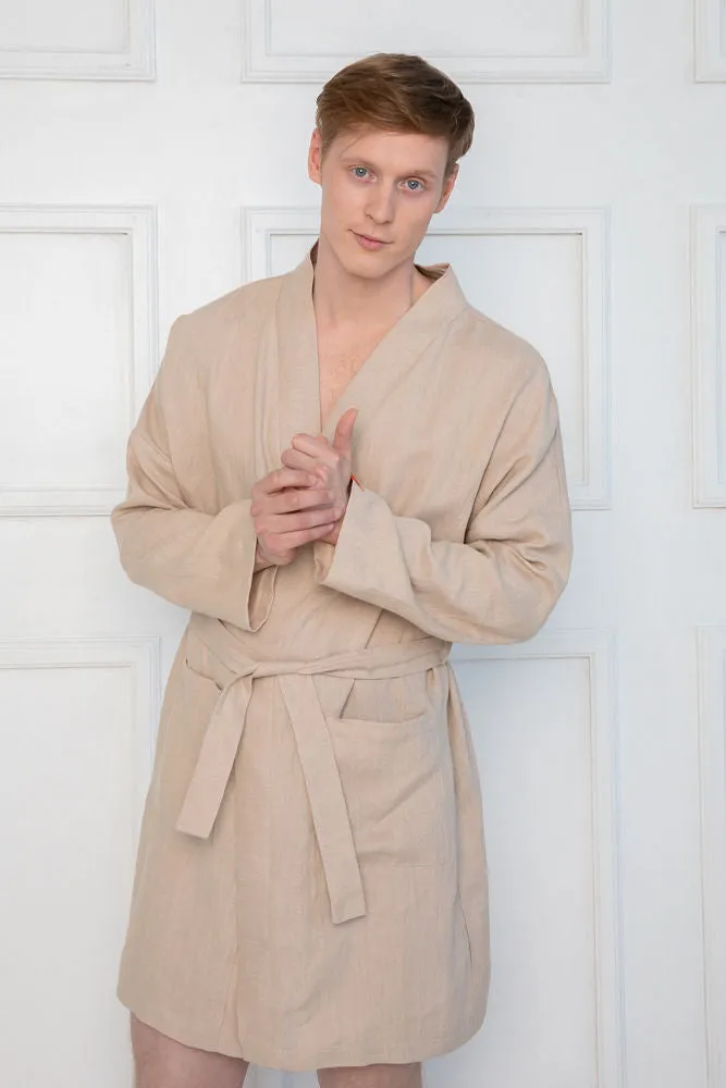 Sofa Killer beige linen men robe