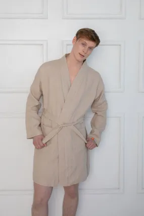 Sofa Killer beige linen men robe