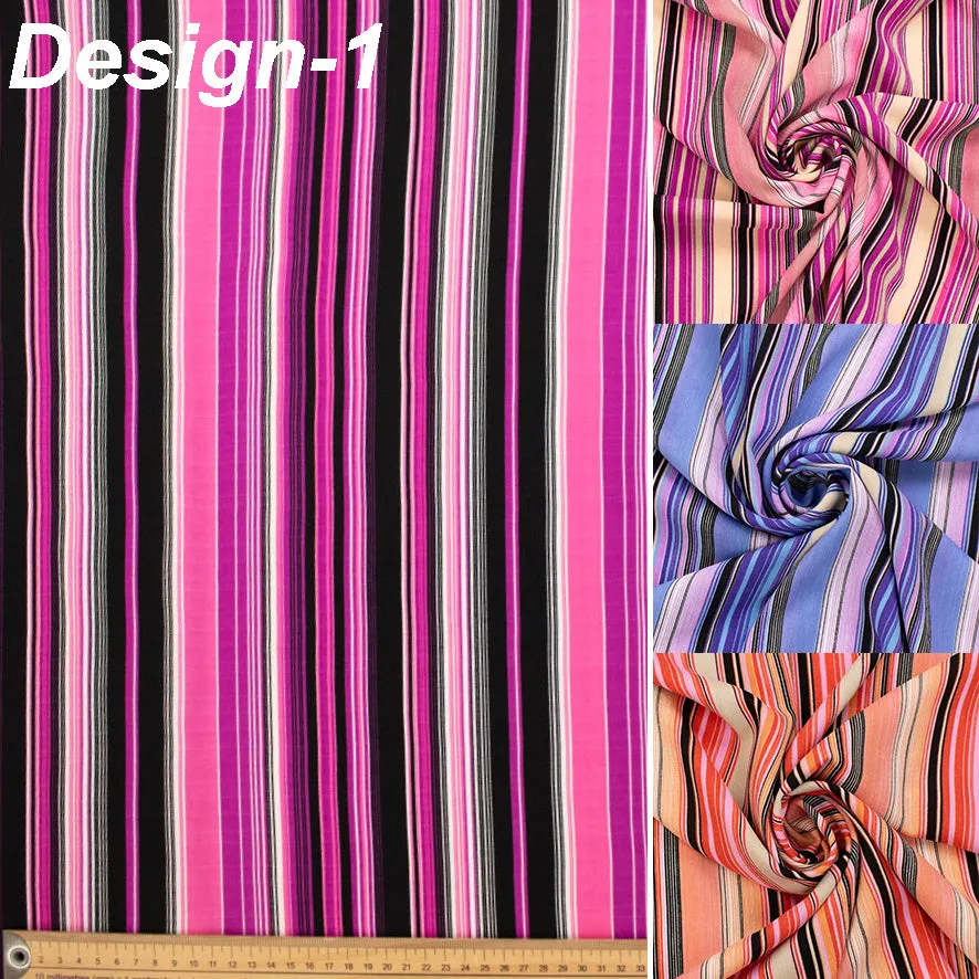 Striped Poly Linen Prints