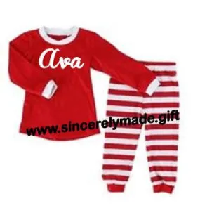 Super Cute Personalized Christmas PJs - Personalized Christmas Pajamas -Christmas Striped Pajamas - Christmas Card - Christmas Outfits