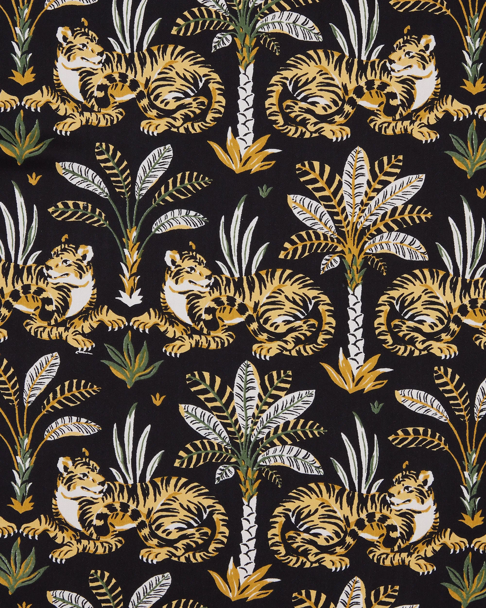 Untamed Tiger - Satin Robe - Gold Ink