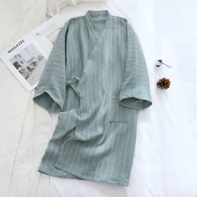 Women Double Layer Crepe Bathrobe