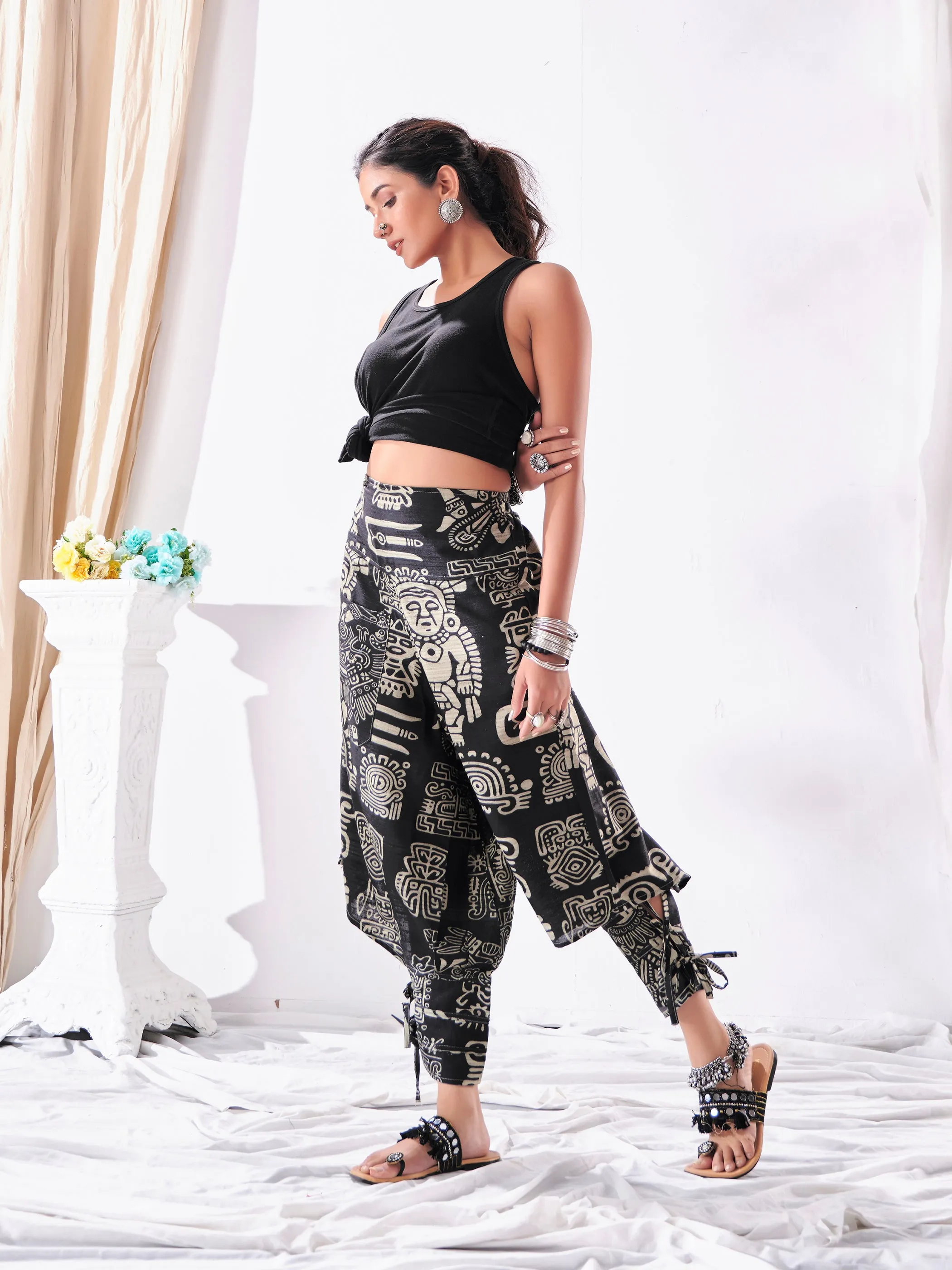 Women's Tribal Art Print Genie Hippy Looks Harem Pants