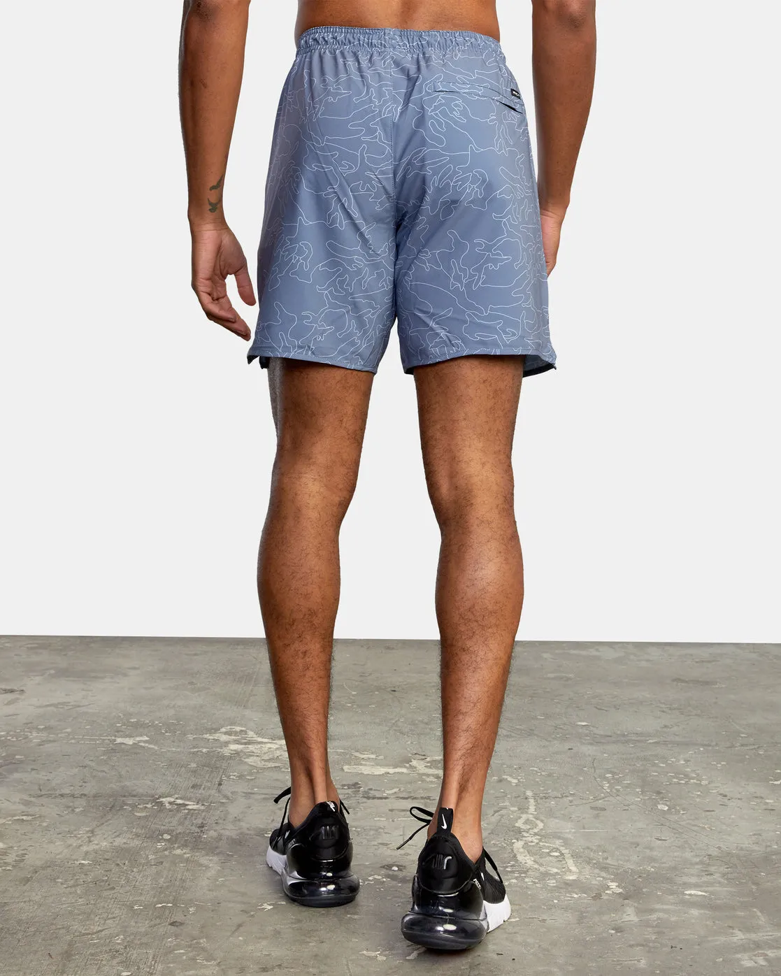 Yogger Stretch 17" Athletic Shorts - Line Camo Blue Slate